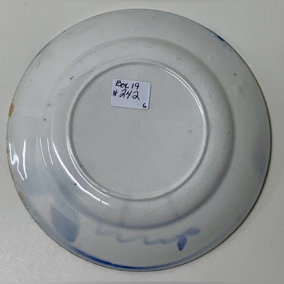 19th Century Antique Gaudy Welsh Dowsywales Pattern 6” Round Hand Painted Plate - Picture 11 of 13